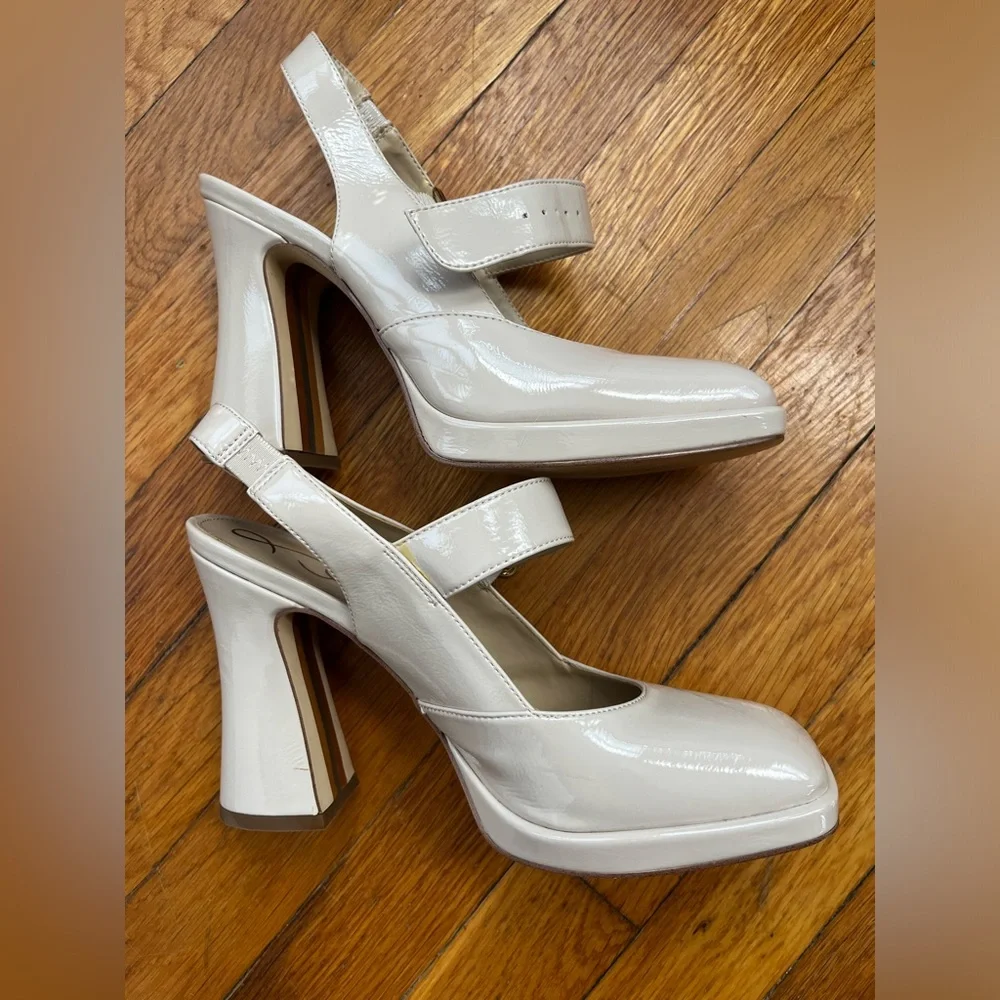 Sam Edelman Jildie Mary Jane Sling Back Heel in Linen size 8.5 - Picture 13 of 13